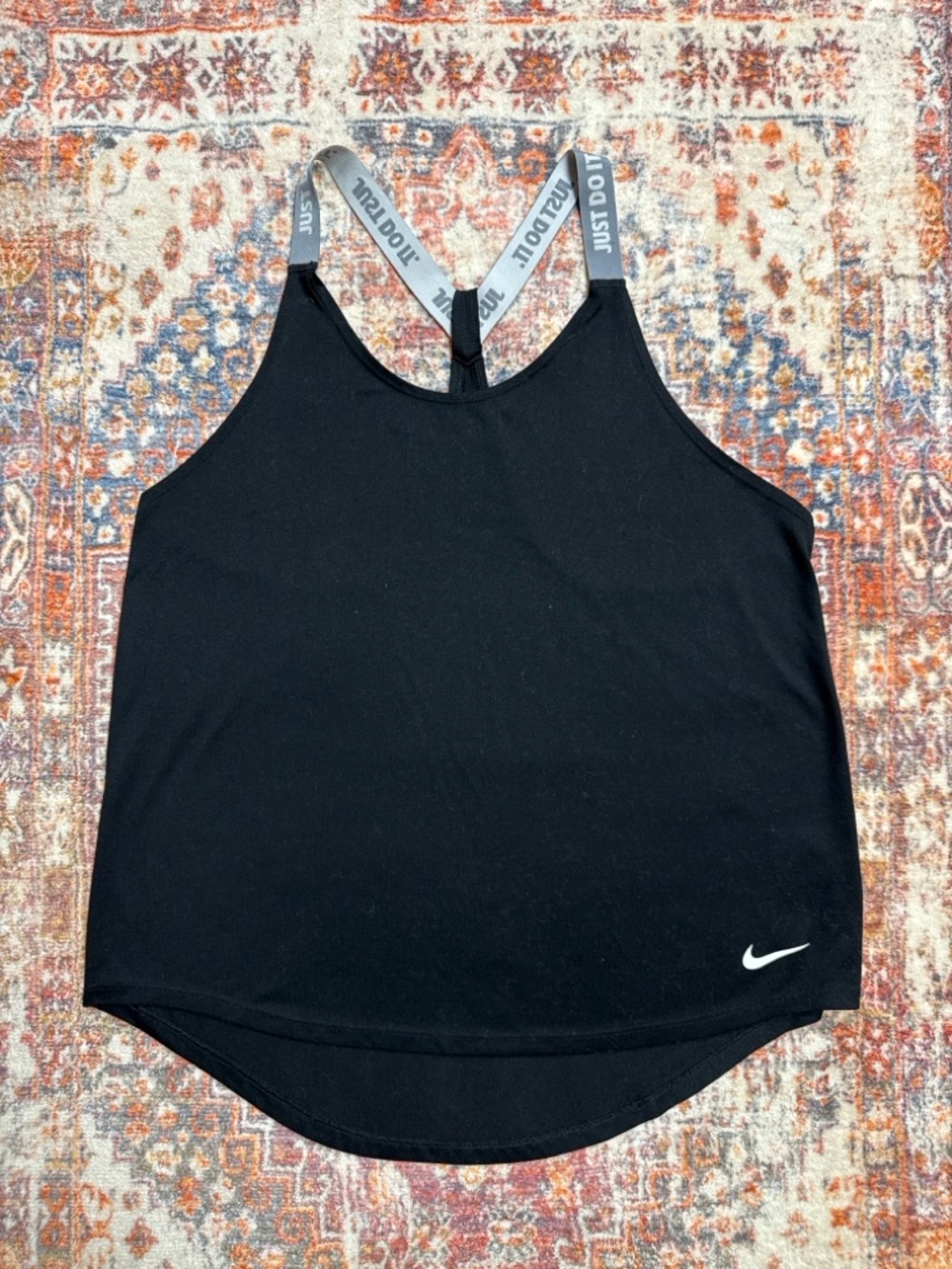 Nike Dri-FIT Black Racerback Tank Top Large Athletic Loose Fit